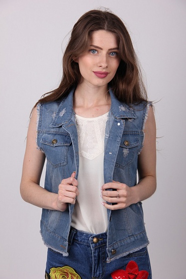 Жилетка женская ClassicFashion 801 джинс