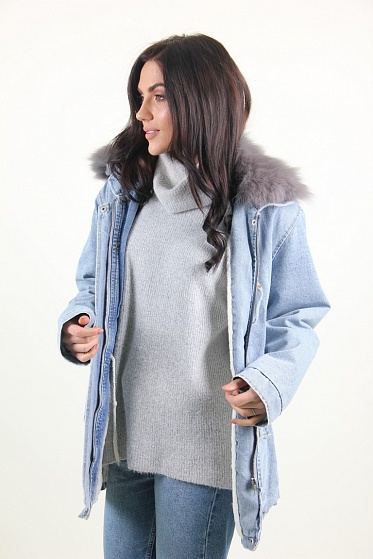 Куртка женская Джинс Lingjeer 405 меховая подкладка