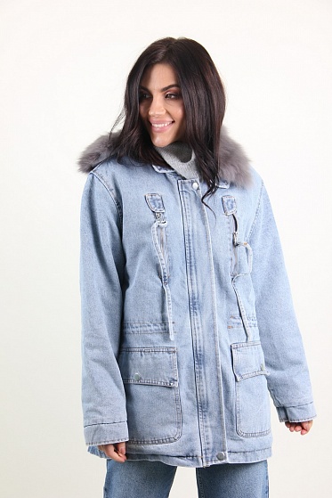 Куртка женская Джинс Lingjeer 405 меховая подкладка