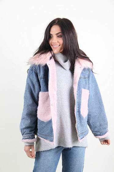 Куртка женская Джинс Yuyanfushi 9870 искусственный мех