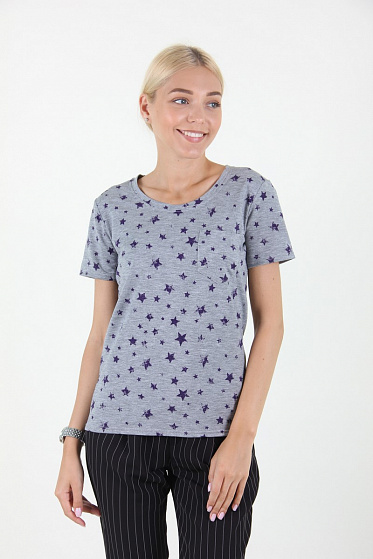 Футболка женская MissFashion 7052 с карманом на груди