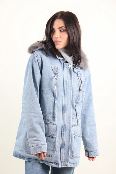 Куртка женская Джинс Lingjeer 405 меховая подкладка