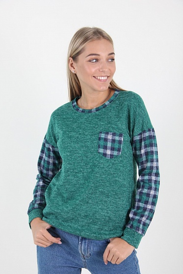 Кофта женская MissFashion 7022 с карманом на груди