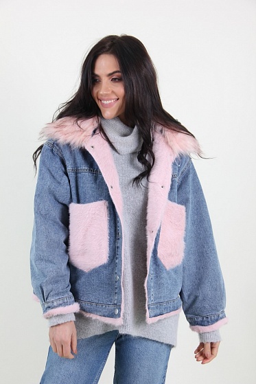Куртка женская Джинс Yuyanfushi 9870 искусственный мех