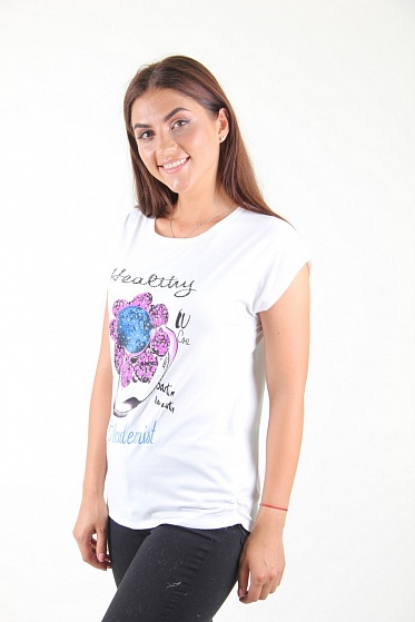 Футболка женская LadiesFashion 1013 с принтом