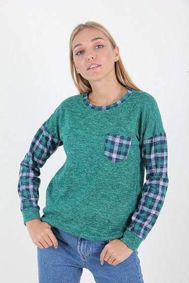 Кофта женская MissFashion 7022 с карманом на груди