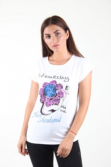 Футболка женская LadiesFashion 1013 с принтом