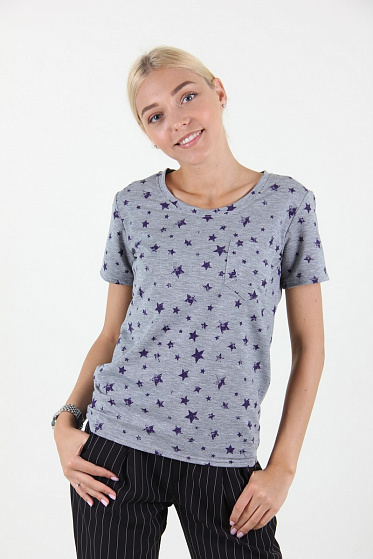Футболка женская MissFashion 7052 с карманом на груди
