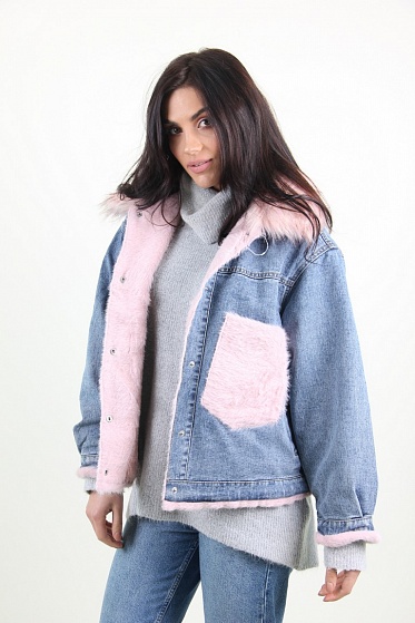 Куртка женская Джинс Yuyanfushi 9870 искусственный мех