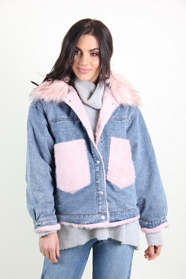 Куртка женская Джинс Yuyanfushi 9870 искусственный мех
