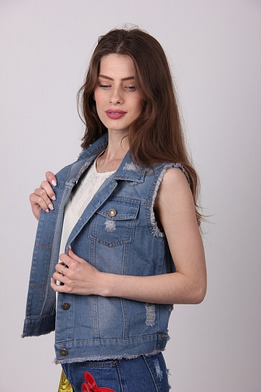 Жилетка женская ClassicFashion 801 джинс