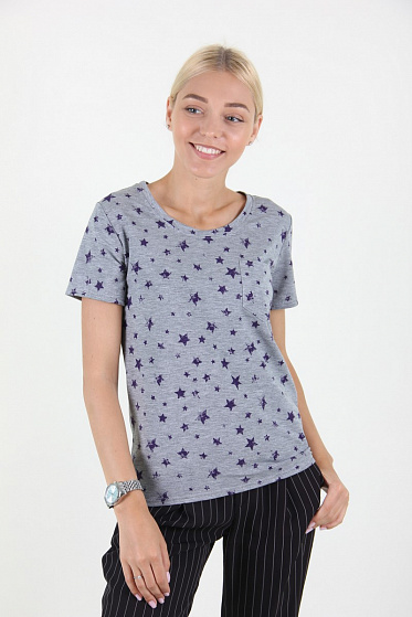 Футболка женская MissFashion 7052 с карманом на груди