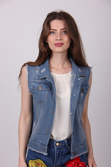 Жилетка женская ClassicFashion 801 джинс