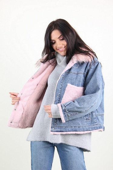Куртка женская Джинс Yuyanfushi 9870 искусственный мех