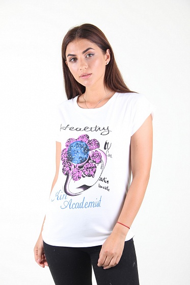 Футболка женская LadiesFashion 1013 с принтом