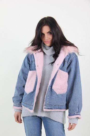 Куртка женская Джинс Yuyanfushi 9870 искусственный мех